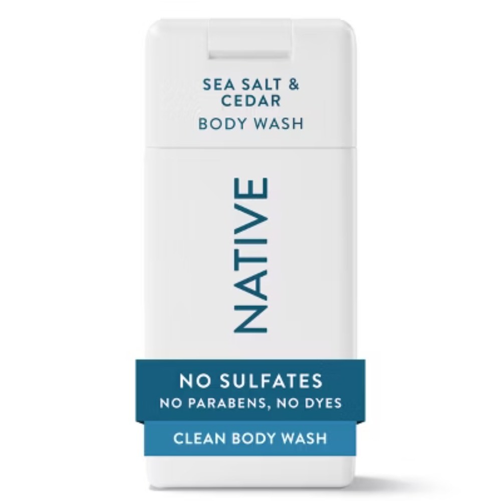 Native Body Wash Sea Salt & Cedar 3oz, Cleansing