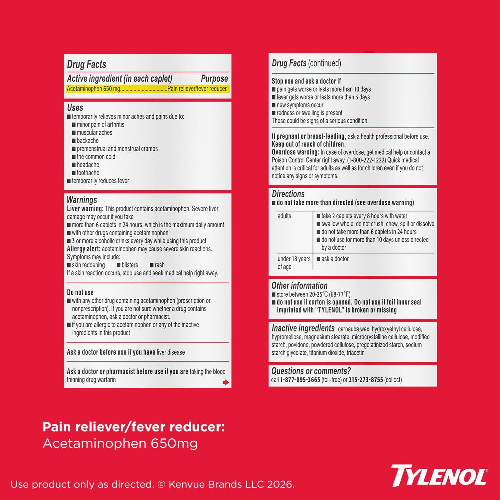 Tylenol 8 Hour Arthritis Pain Extended Fast, 225 Count (Pack of 1), White