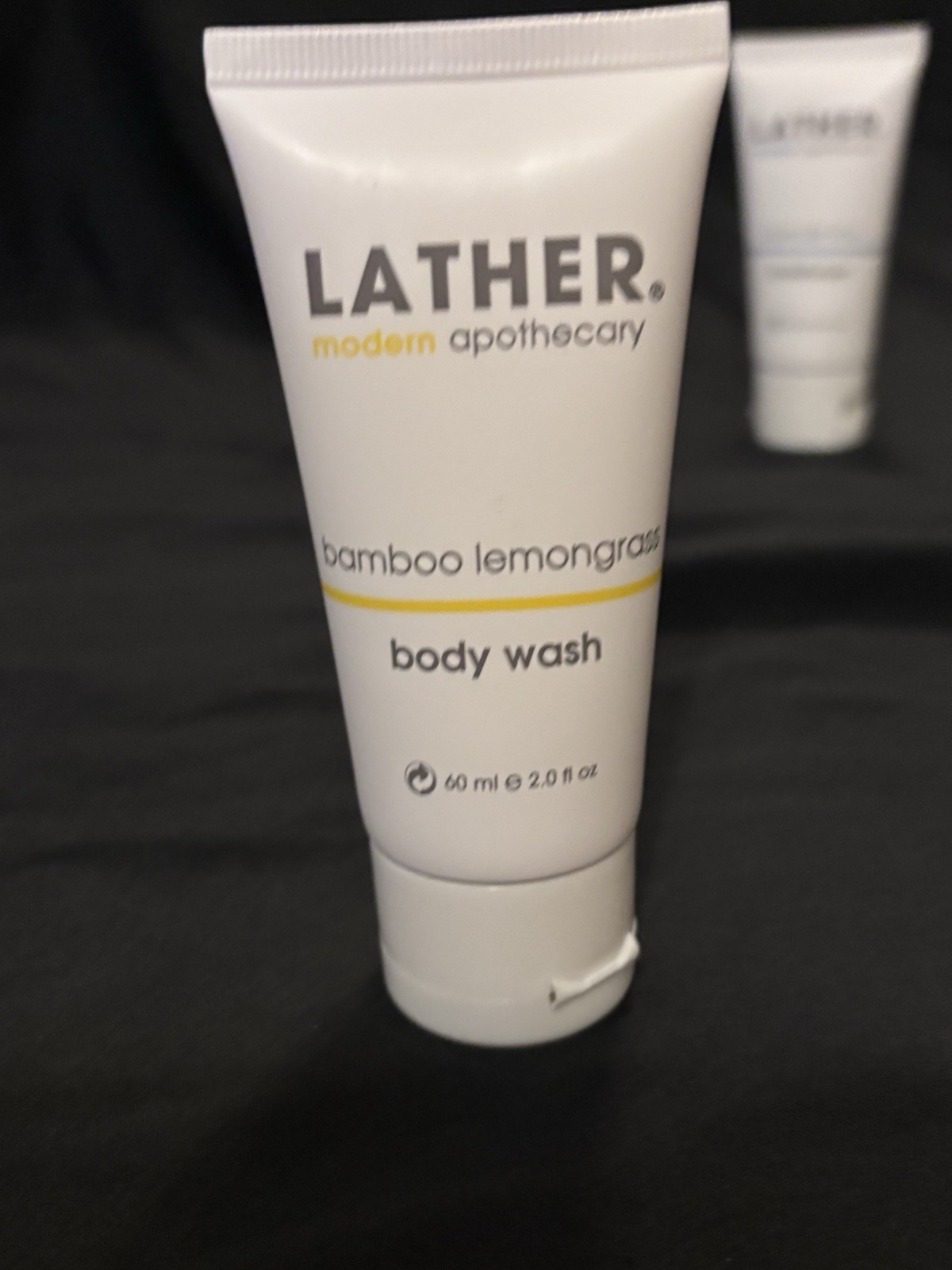 LATHER Travel Toiletries Set Body/Hair Wash Crème Rinse Face Soap Lavender