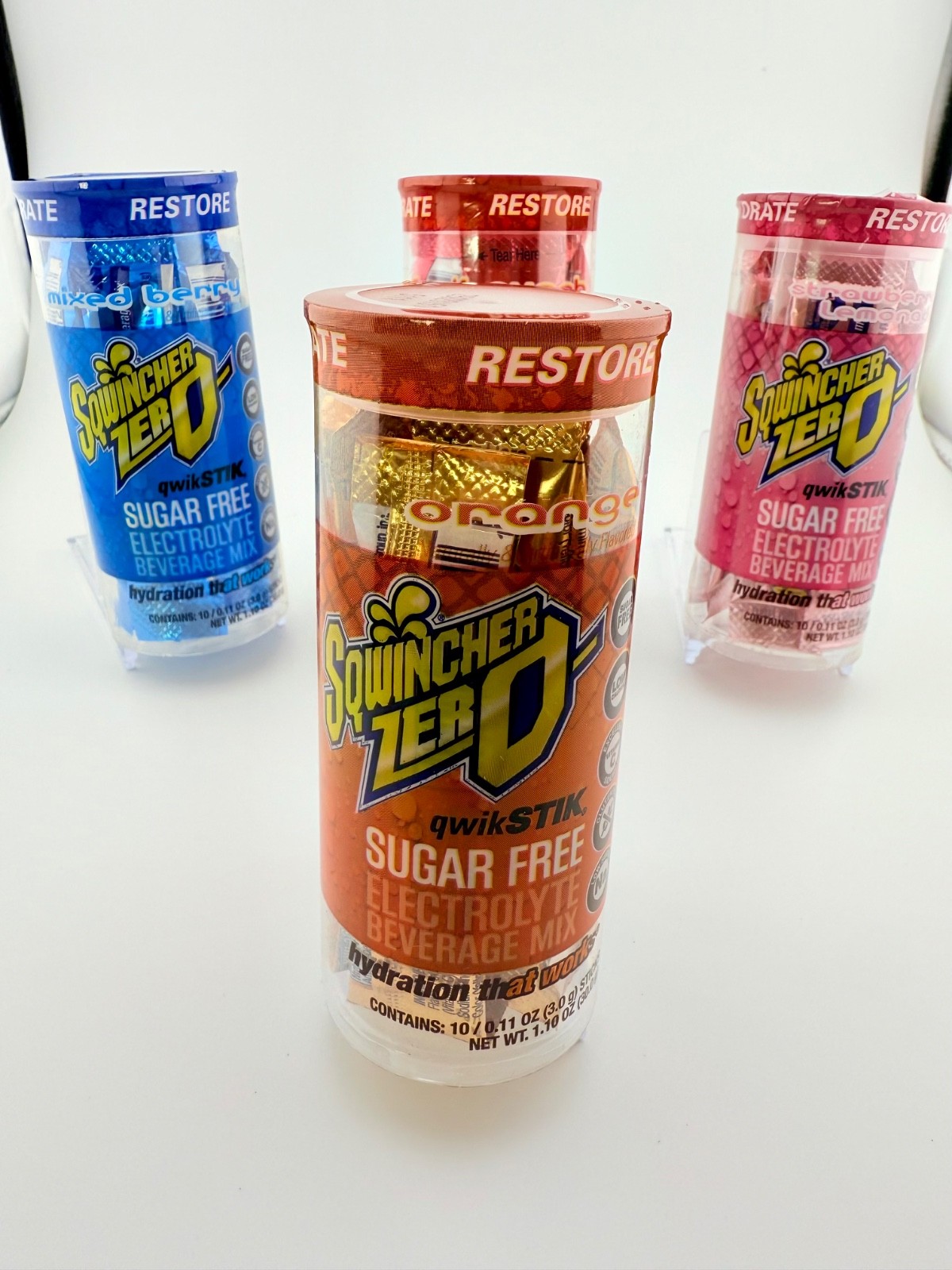 Sqwincher Qwik Stik Zero 40 Pack Electrolyte Drink Mix Assorted Flavors
