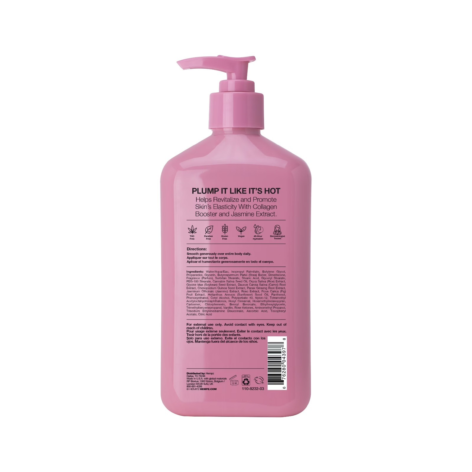 Hempz Beauty Actives Body Lotion Collagen Sweet Jasmine Rose 17 fl oz NEW