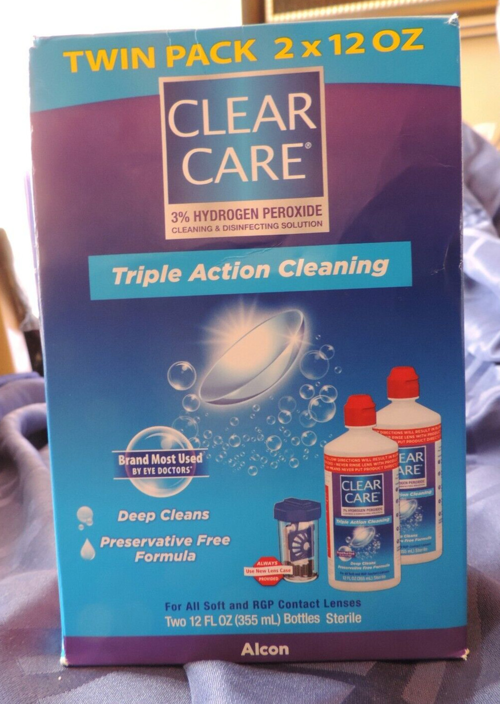 ALCON CLEAR CARE TRIPLE ACTION CLEANING 2 PACK 2X12 OZ NEW EXP 03/2024 #2