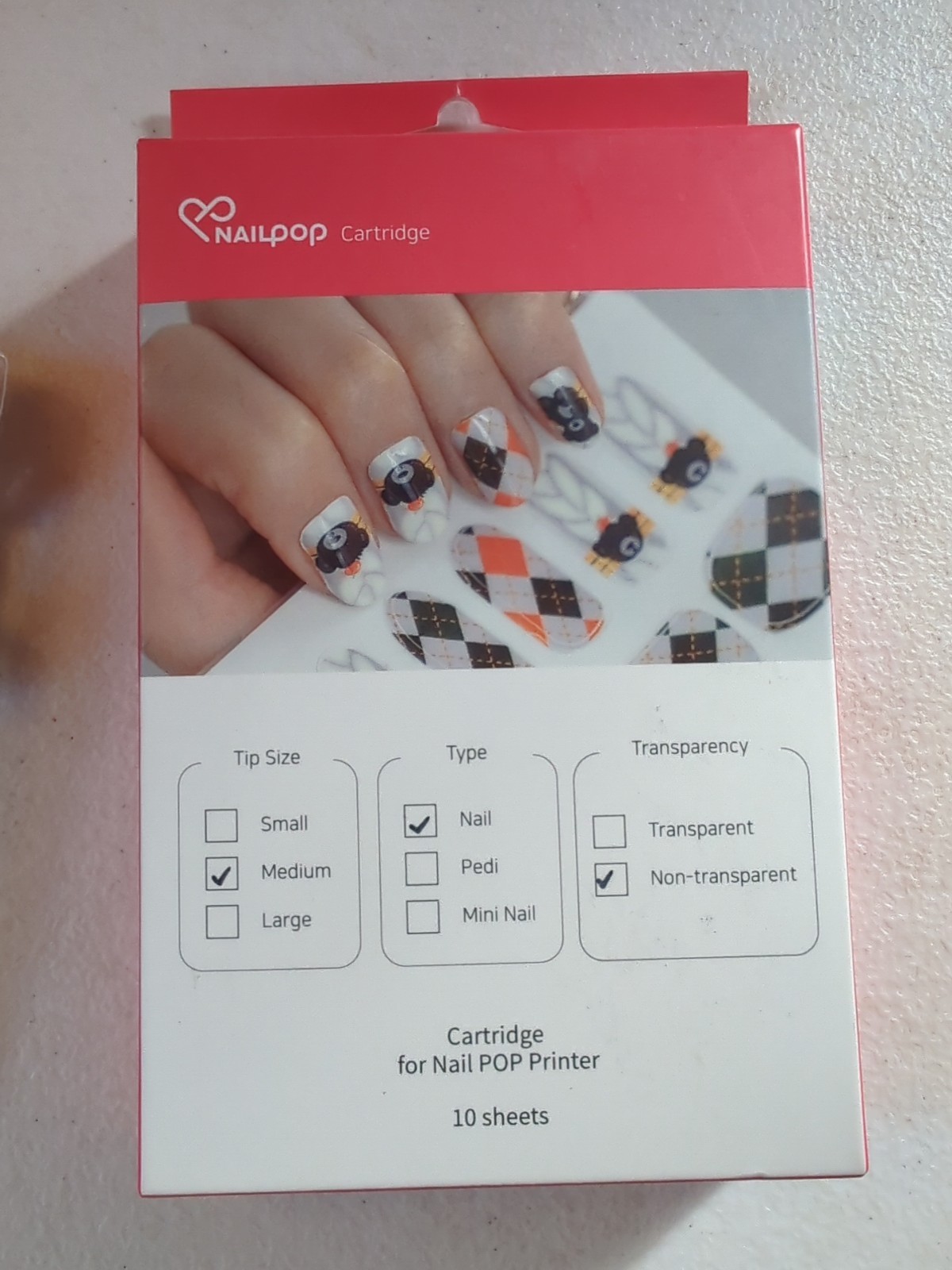 NAILPOP Printer Cartridge with 10 Nail Polish Sticker Sheets Included