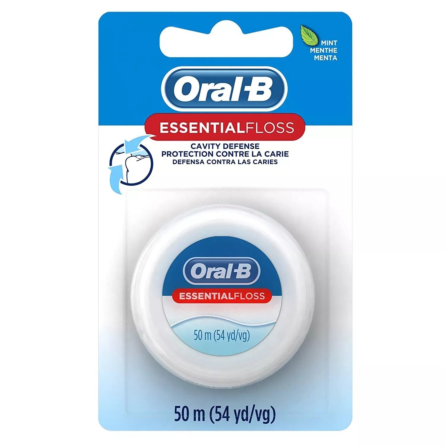 Pack of 5 Oral B Essential Dental Floss Cavity Defense Wax Coating 54 Yard 1ct