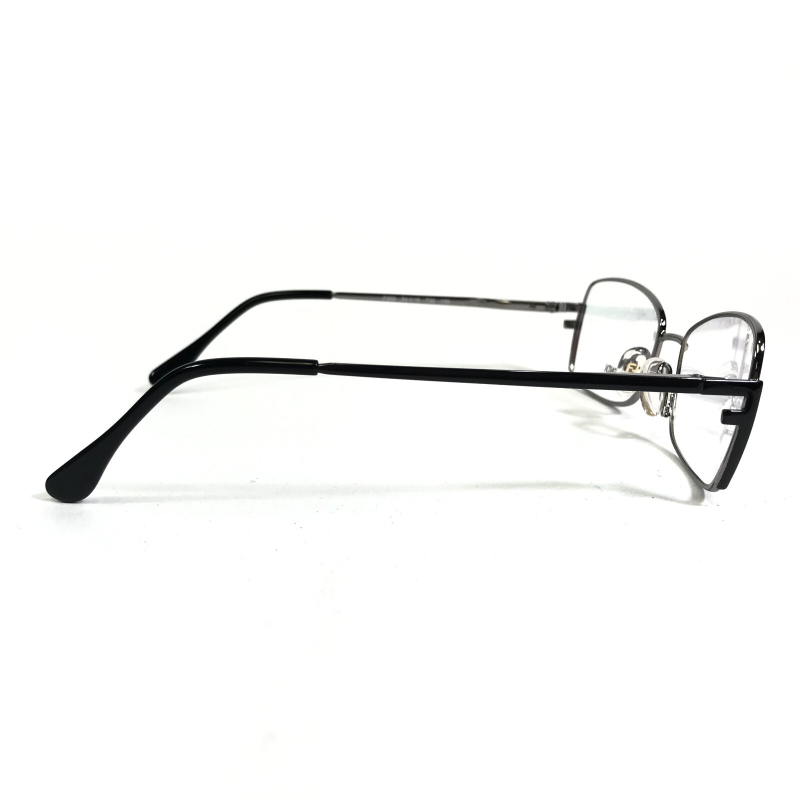 Fendi Eyeglasses Frames F959 730 Shiny NIckel Dark Silver Cat Eye 54-16-135