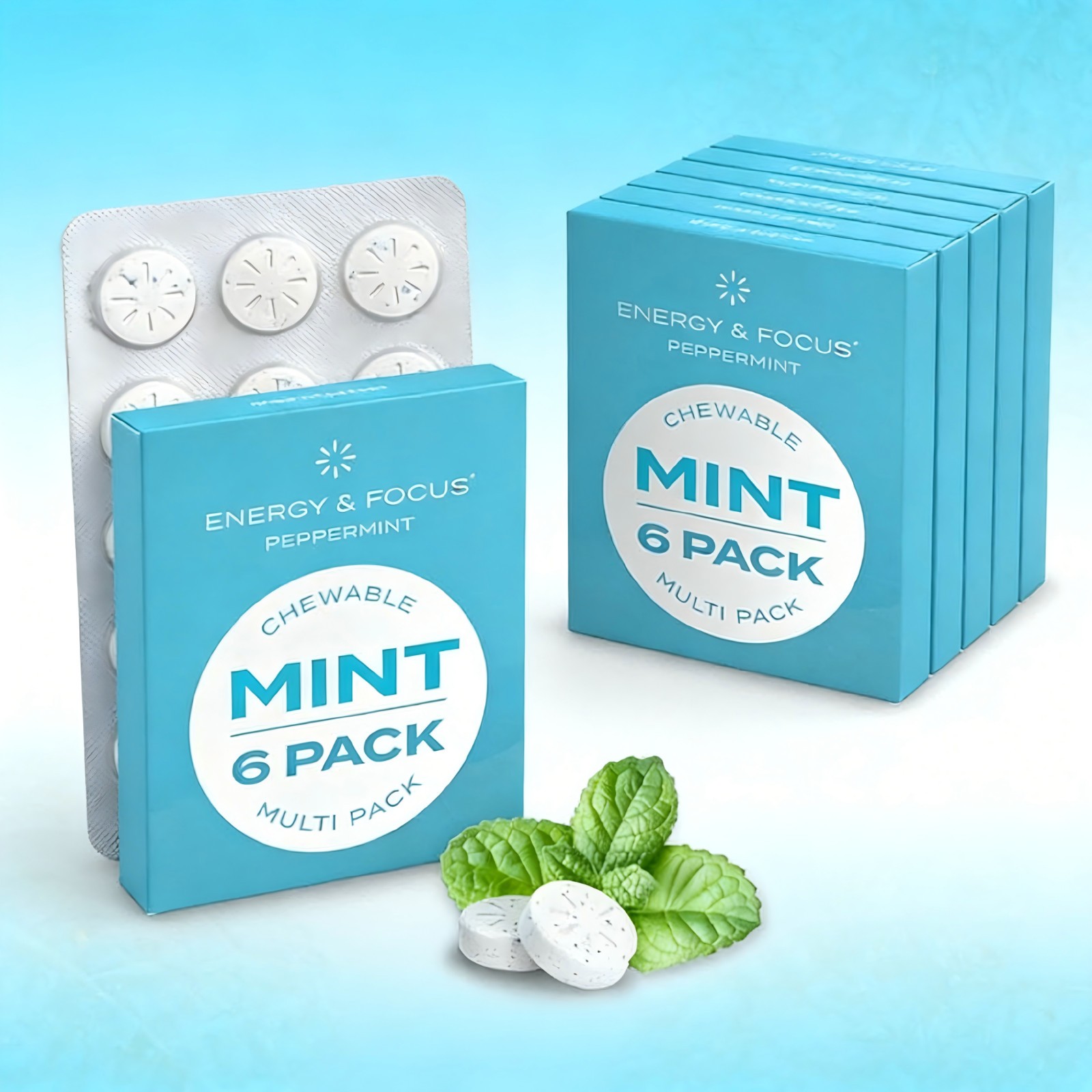 2 PACK-LUXRY Neuro Energy&Focus Mints Peppermint 6Pack Caffeine Vegan Zero Sugar