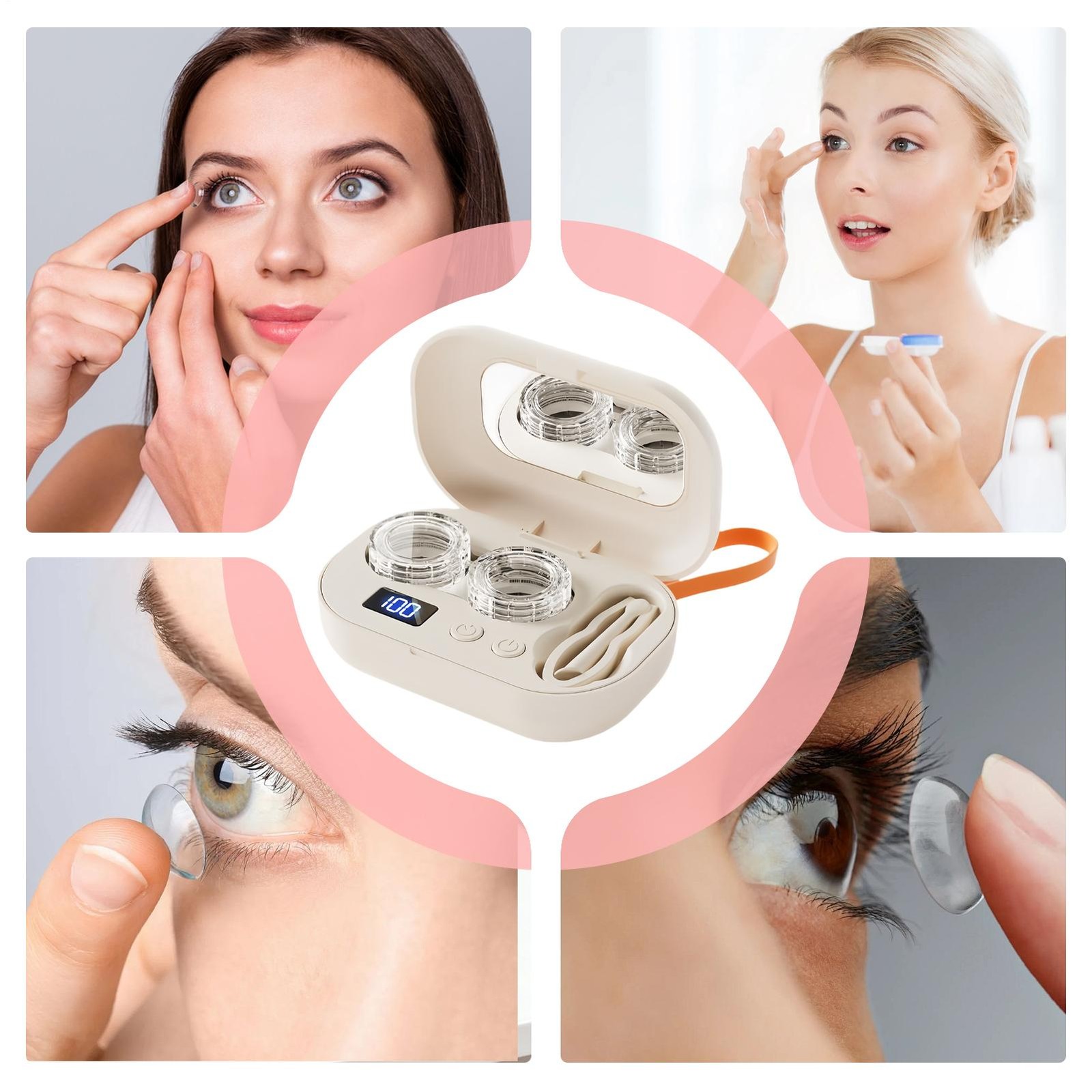 Portable Ultrasonic Contact Lens Cleaner With USB Charger – Fit Disposable Softt