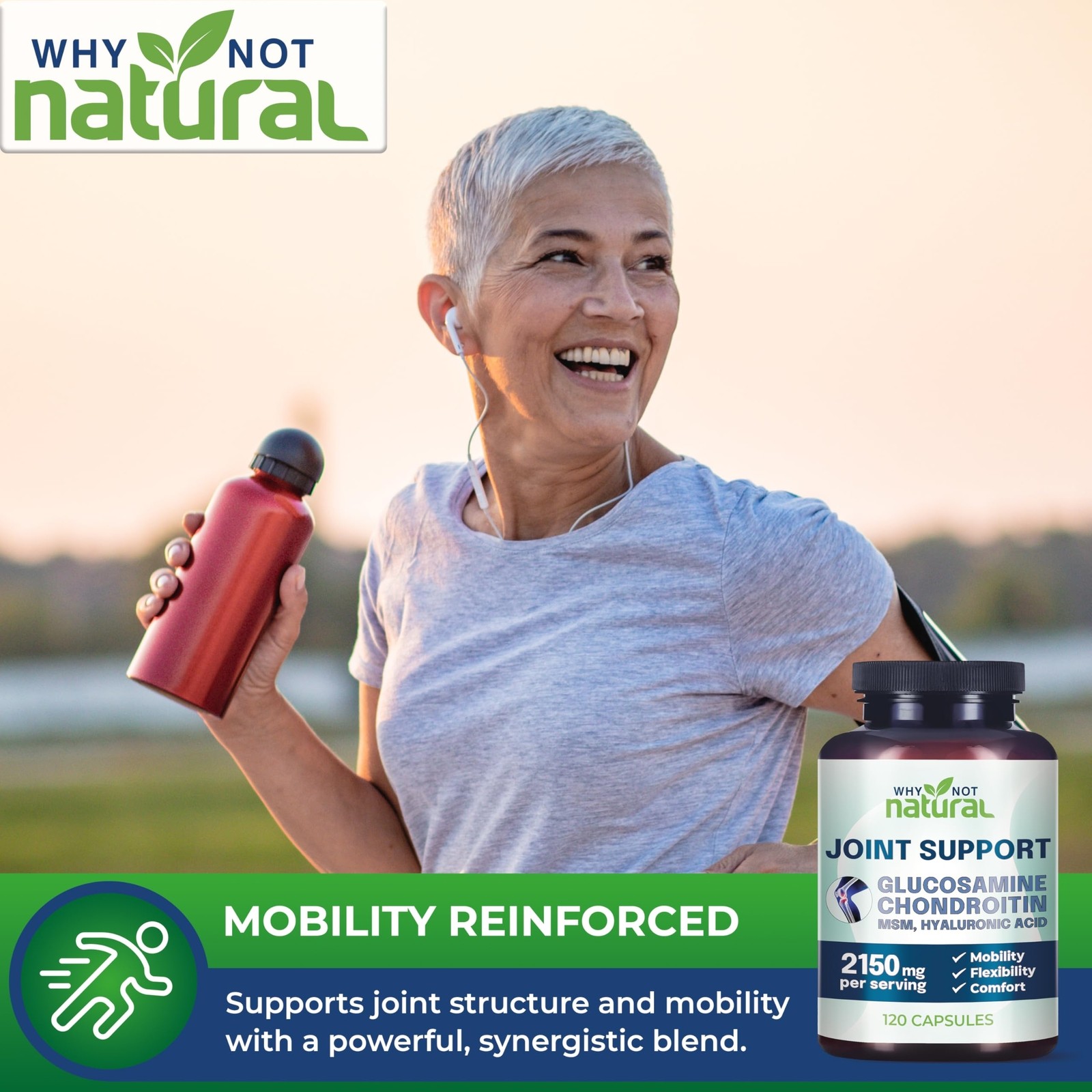 Why Not Natural Glucosamine Chondroitin MSM Joint Support Knee Health