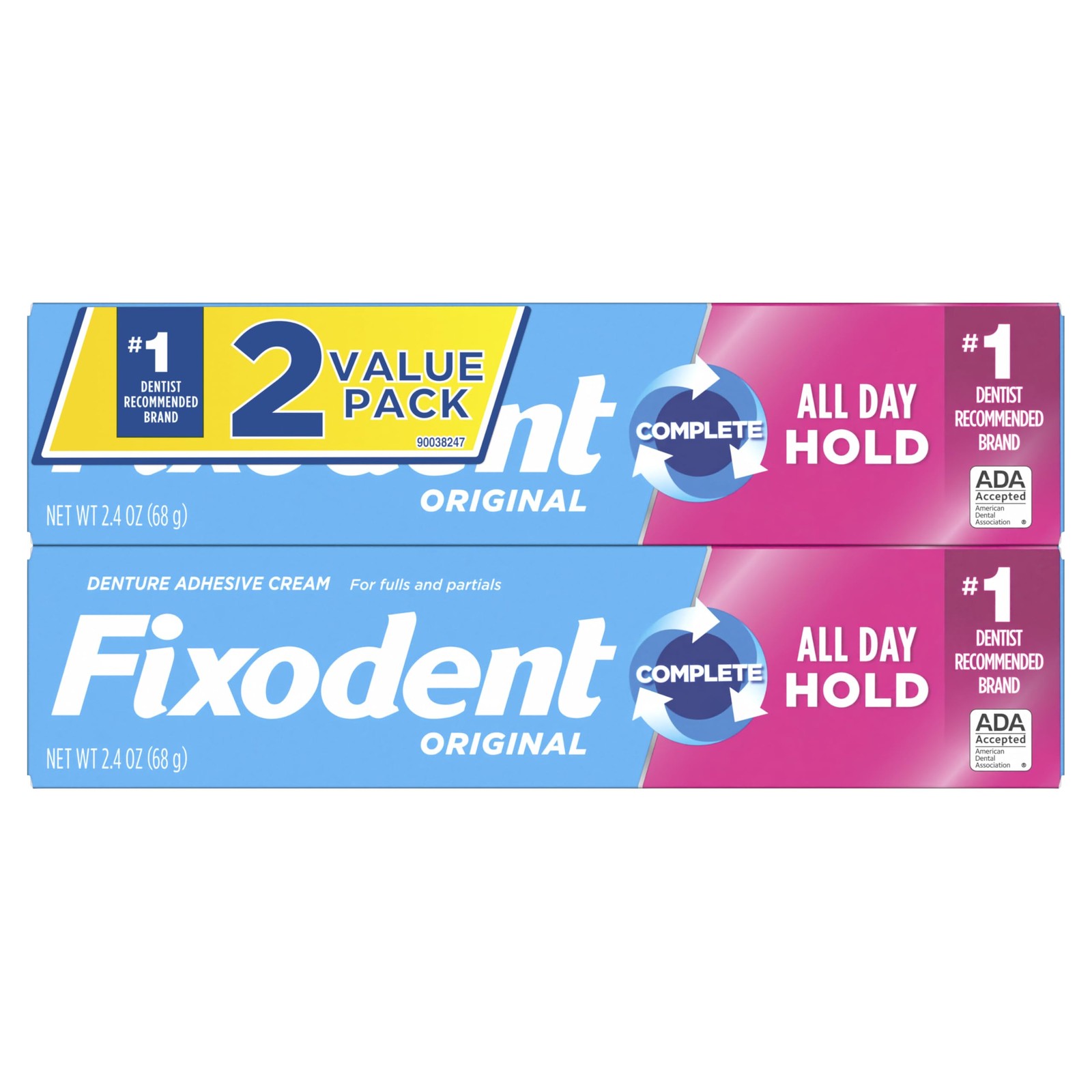 Complete Original Denture Adhesive Cream, 2.4 oz, Pack of 2