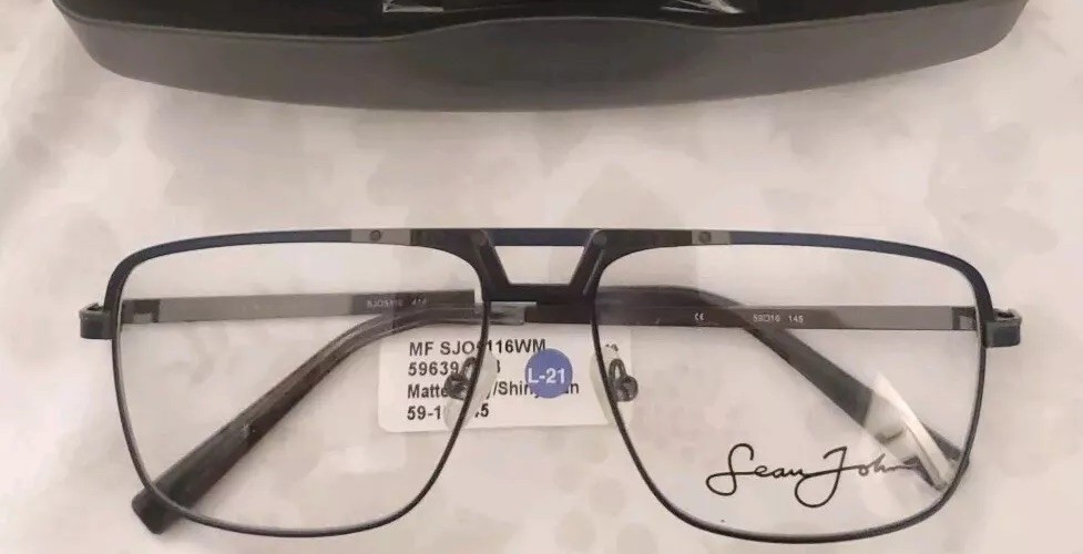 Brand New! Sean John SJO 5116 414 Matte Navy Shiny Gun Eyeglass Frames 59 16 145