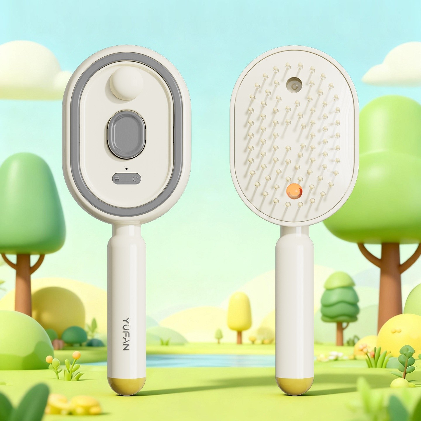 Electric Spray Hair Brush USB Rechargeable Scalp Massager Anti Static Comb