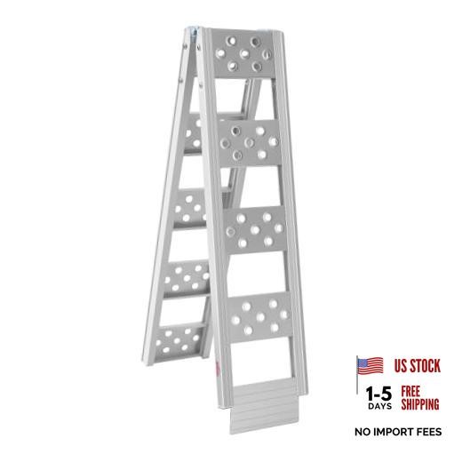 Folding Aluminum Motorcycle Ramp 6FT 440 lbs Capacity – 8″ Wide Portable 1PC