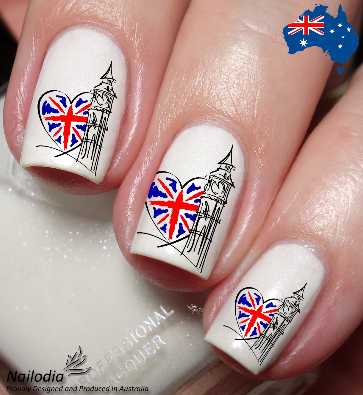 I love London Nail Art Decal Sticker Water Transfer Slider – England Theme