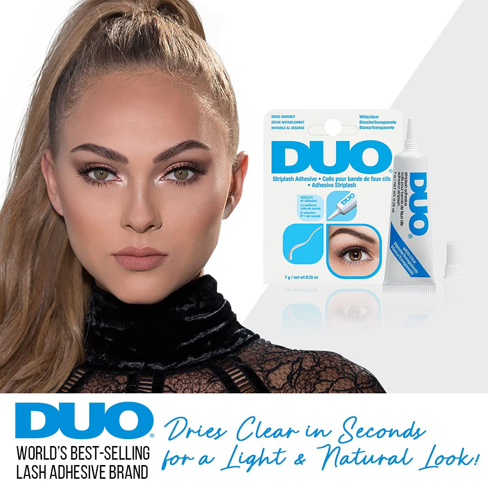DUO Eyelash Glue, White, Lash Adhesive for Strip Lashes, 0.25 oz 2 Pack | Waterp