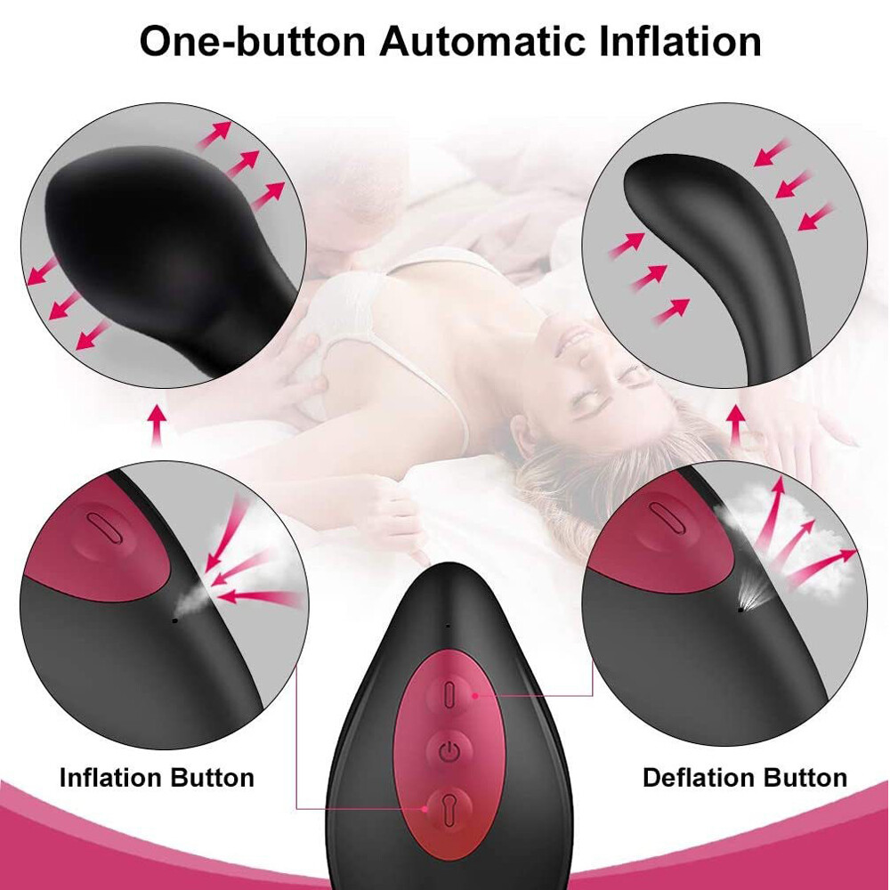 Inflatable Anal Vibrator Butt Plug Male Prostate Massager Sex Toys For Men Women
