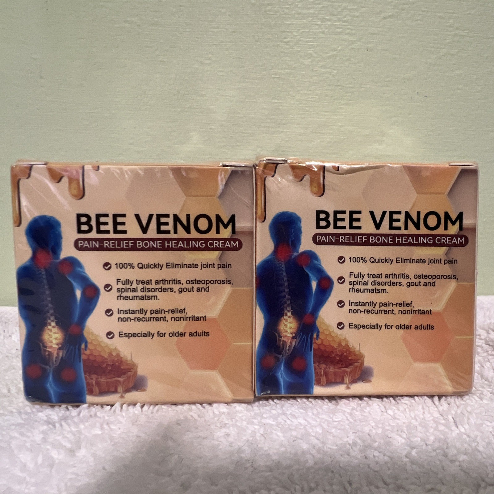 Bee Venom Joint & Bone Pain Relief Cream 60g/2.12oz Nonirritant-2pk