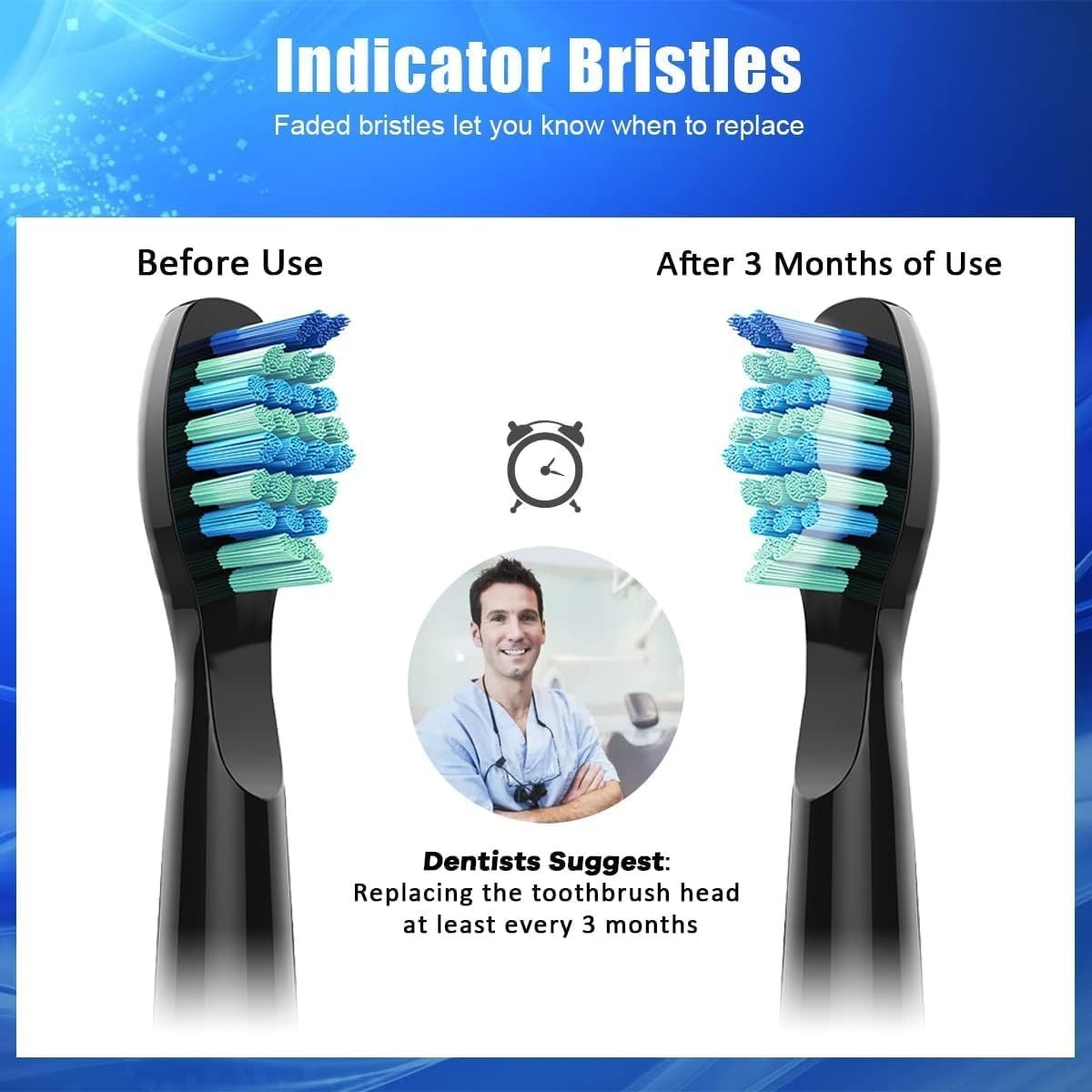 10 Pack Toothbrush Replacement Heads Compatible with Fairywill FW-507/508/515