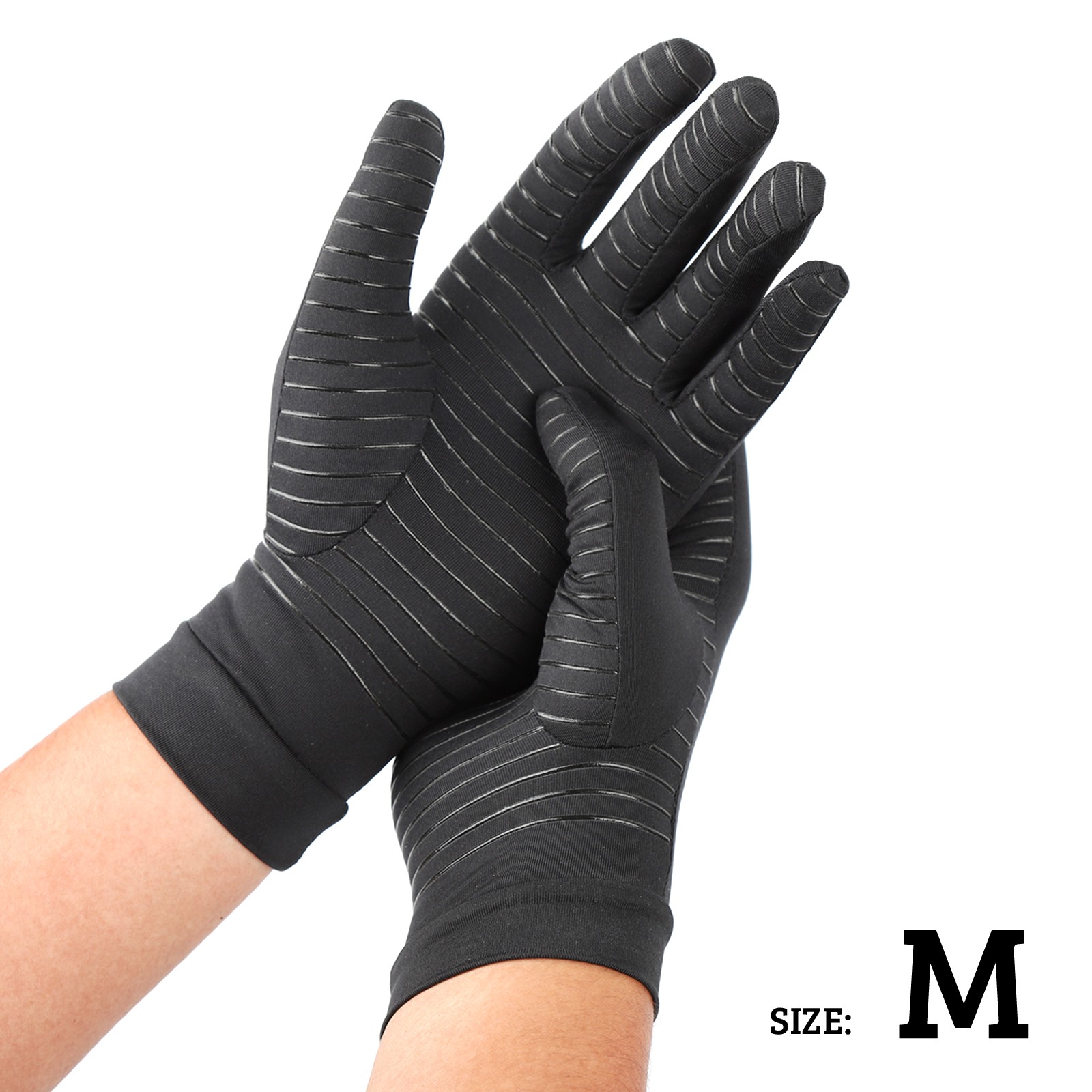 2 Pairs Copper Arthritis Compression Gloves Hand Joint Support Pain Relief Sport