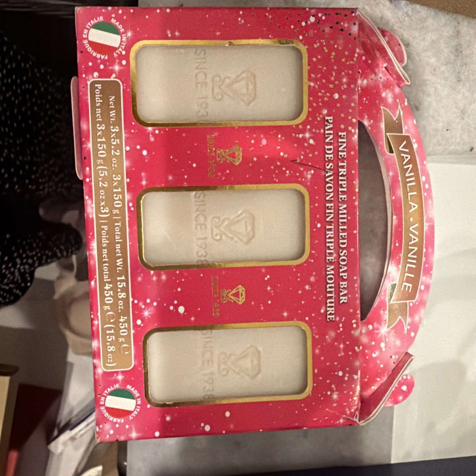 3-Pack Saponificio ~ Vanilla Fine Triple Milled Bar Soap from Italy 5.2 oz Each-
