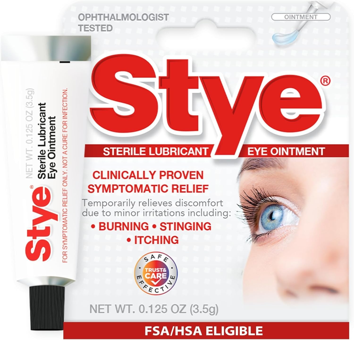 Stye Sterile Lubricant Eye Ointment, Ophthalmologist Tested Dry Eye Relief,0.125