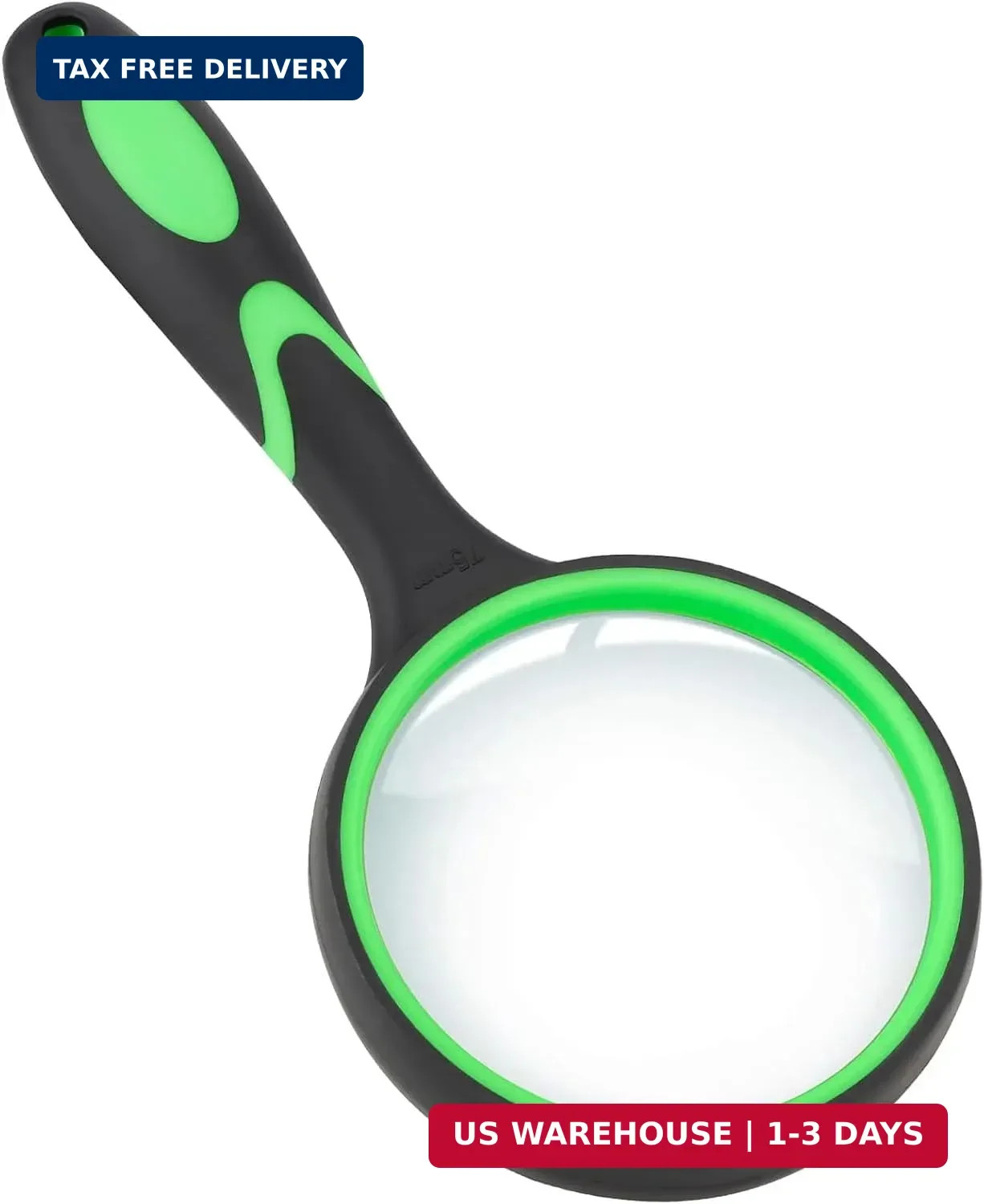 Magnifying Glass, 75MM Handheld Reading Magnifier with Non-Slip Soft Handle for