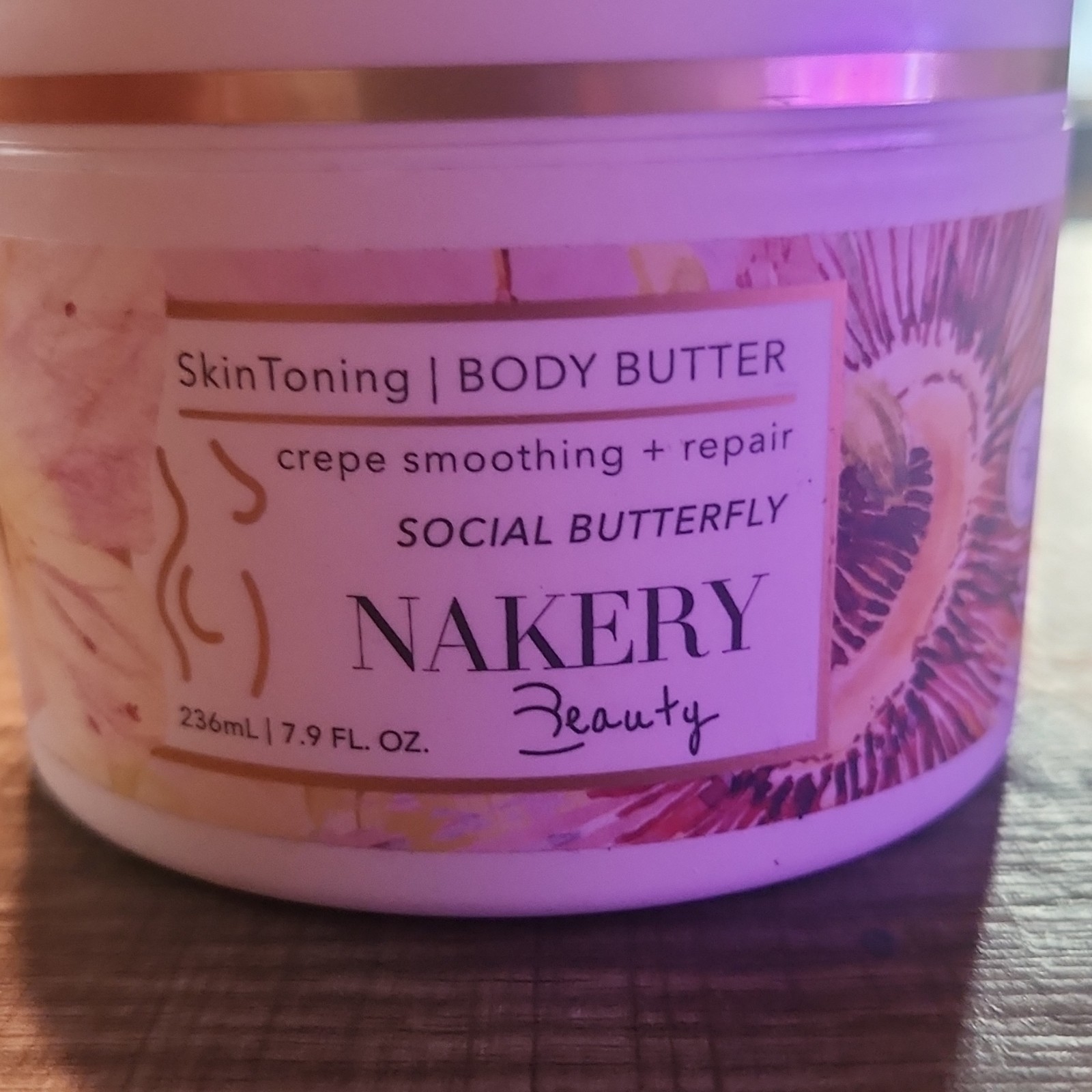 Nakery Beauty Social Butterfly Body Butter Crepe Smoothing Vanilla 7.9 fl oz