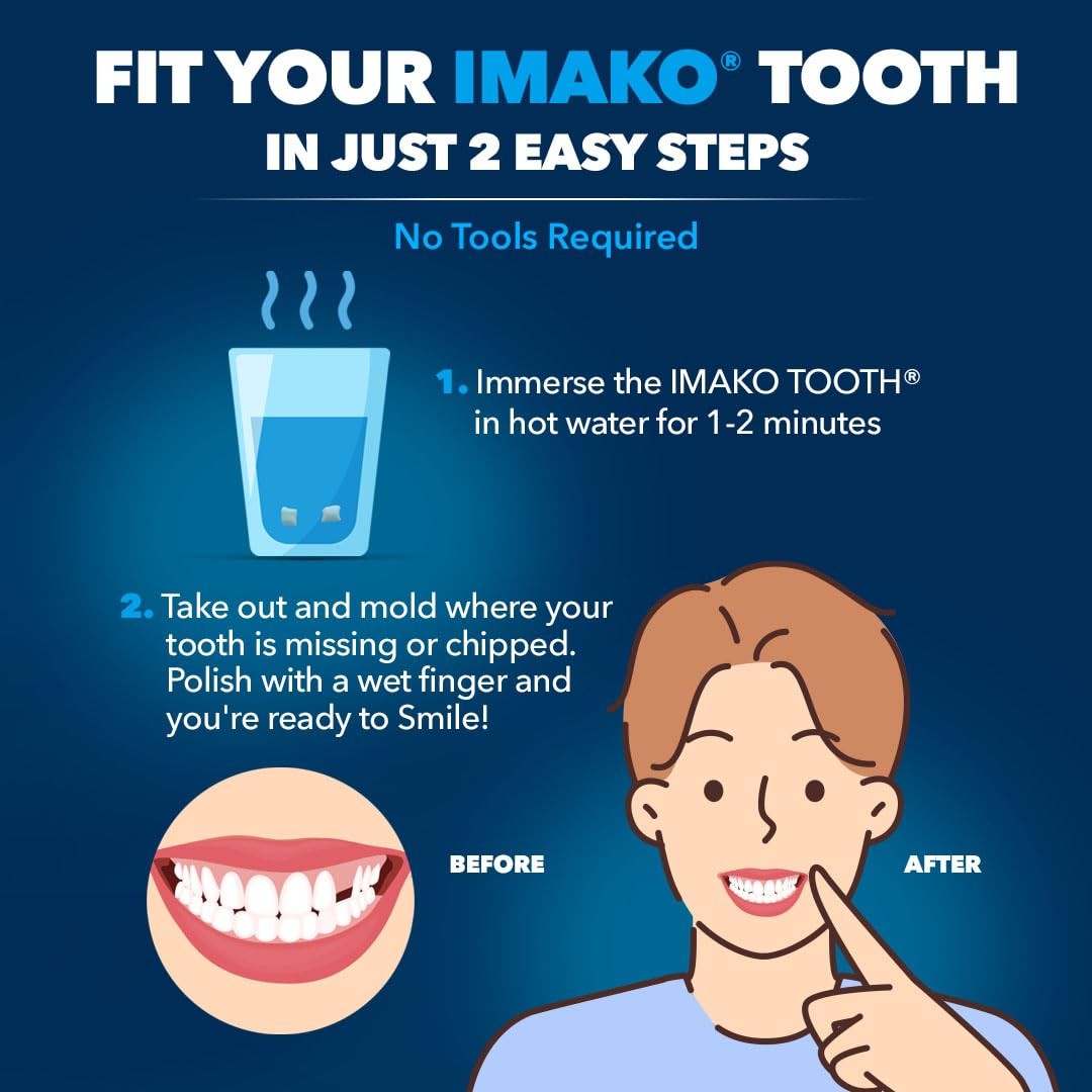 Imako Tooth Tinted Plastic – Natural Color – Temporary Tooth – Made in USA