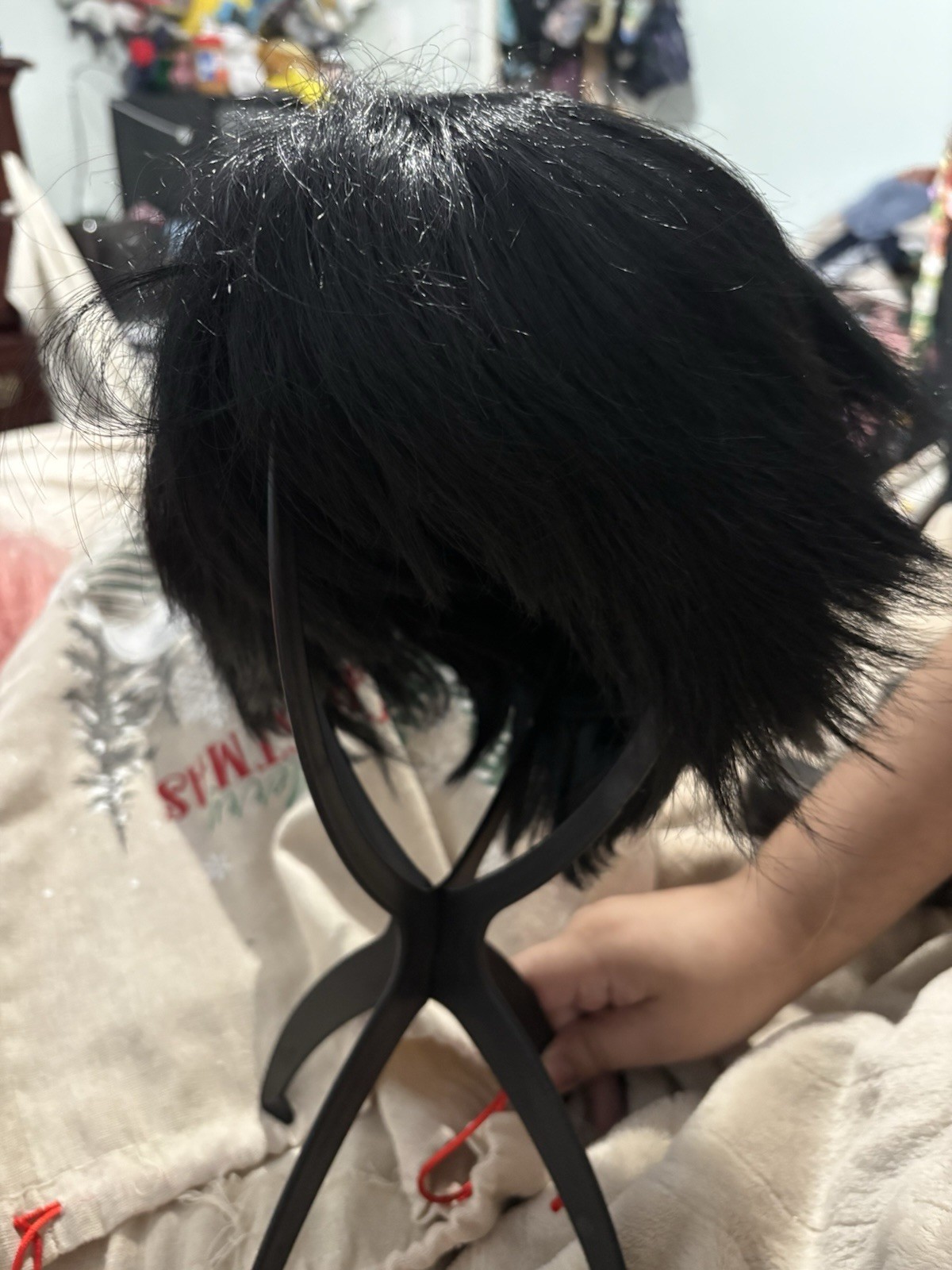 Black Straight Bob Wig Hairpiece, Straight Texture, Black Hair Color Shade Wig