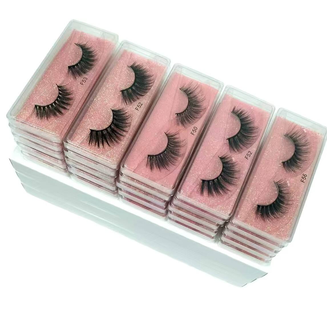 50 Pairs Eyelashes 3d Faux Mink in 10 different Sizes