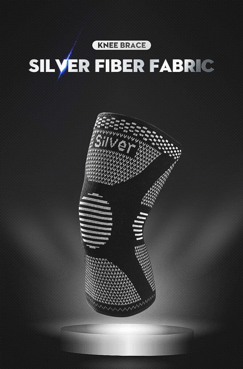 2x Knee Sleeves Copper Silver Compression Brace Support Sport Joint Injury Pain