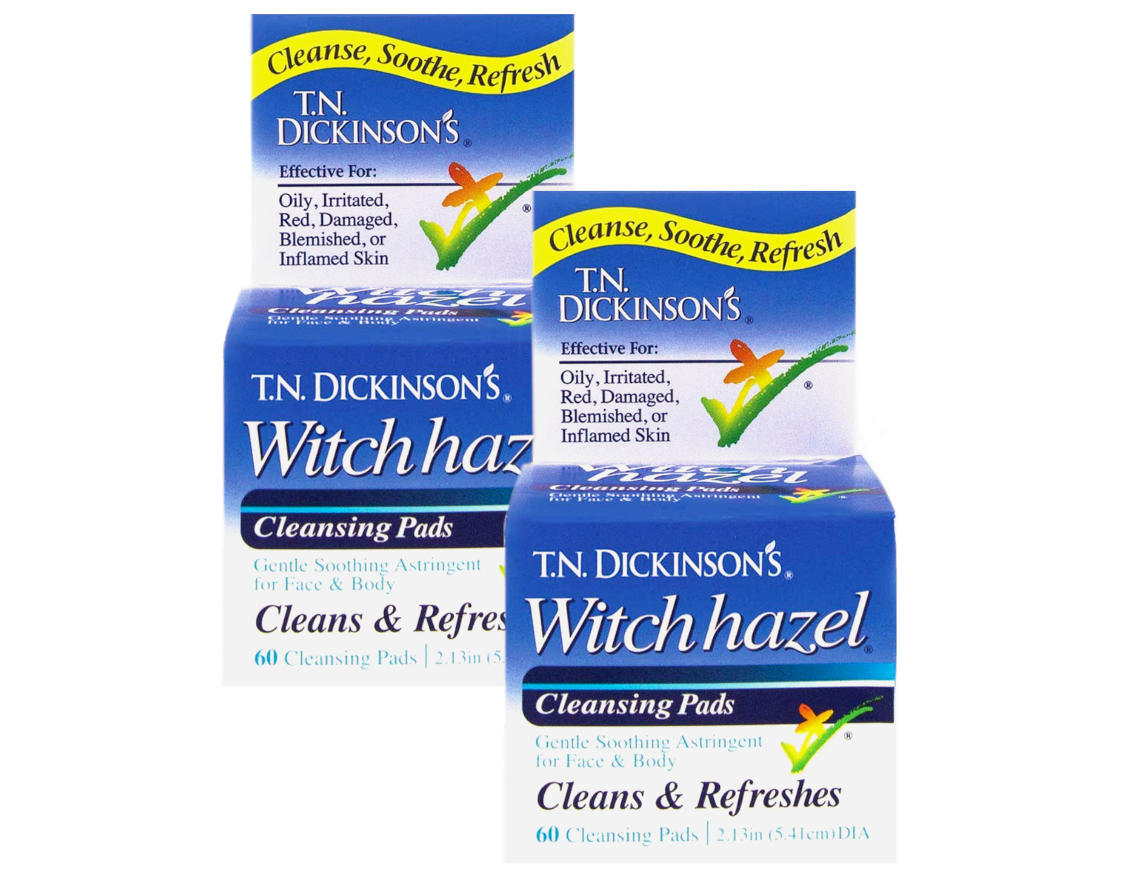 T.N. Dickinson’s Witch Hazel Astringent Cleansing Pads 60 Count – Pack of 2