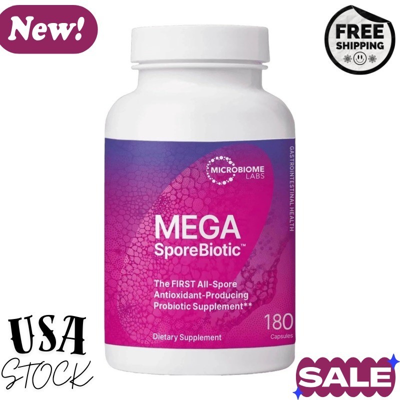 Mega Sporebiotic 180 Probiotic for Gut Health,Microbiome 1 bottles forMen &Women