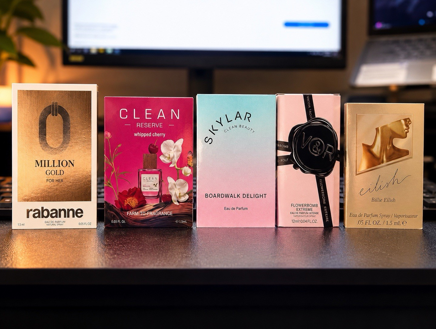 Designer Perfume Sample Bundle 5pc – Rabanne, Billie Eilish, Clean Reserve+++++