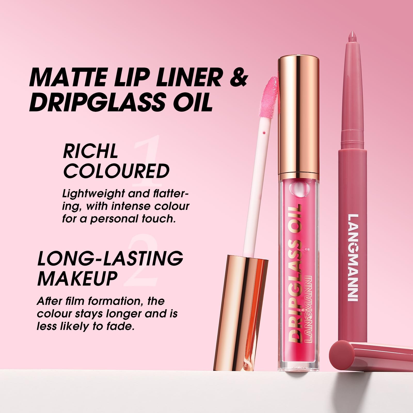 LANGMANNI 6 Matte Lip Liner With 6 Nourishing 0.03 Fl Oz (Pack of 12), #A