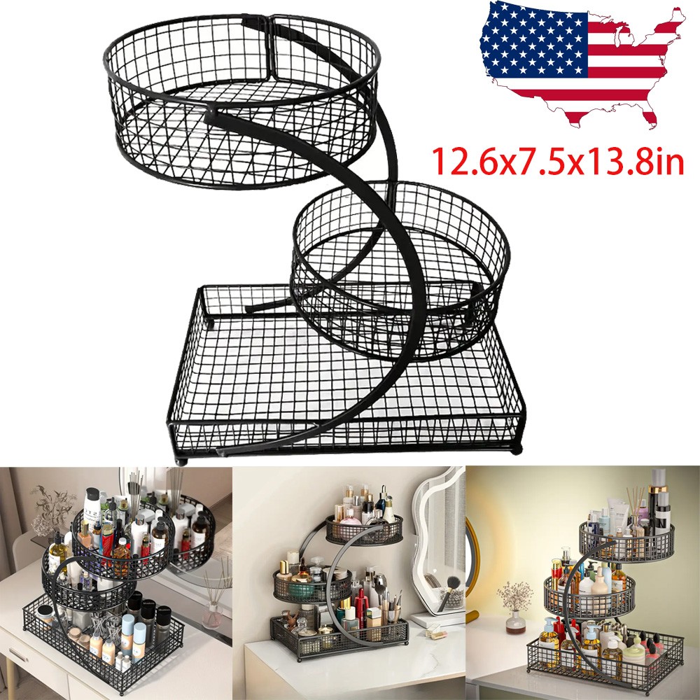 3 Tier Dresser Shelf Cosmetic & Makeup Organizer for Vanity Bathroom Countertop