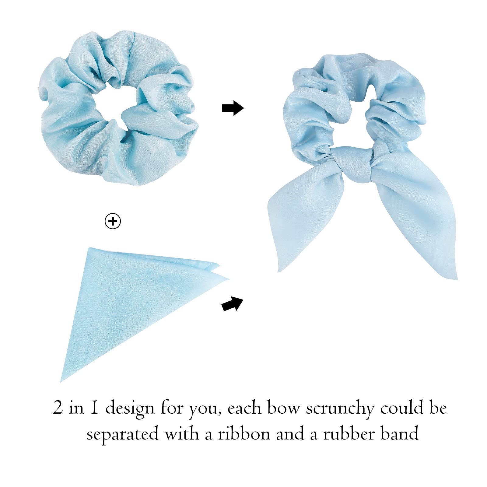 ACO-UINT 20 Pack Satin Scrunchies for 20 Count (Pack of 1), multi-colored4
