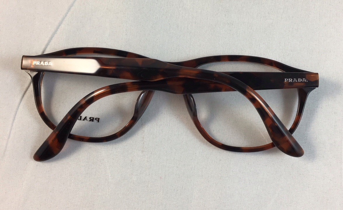 PRADA JOURNAL EYEGLASSES FRAME VPR 12S-F UBK-101 HAVANA BROWN ~ 54-18-145..Italy