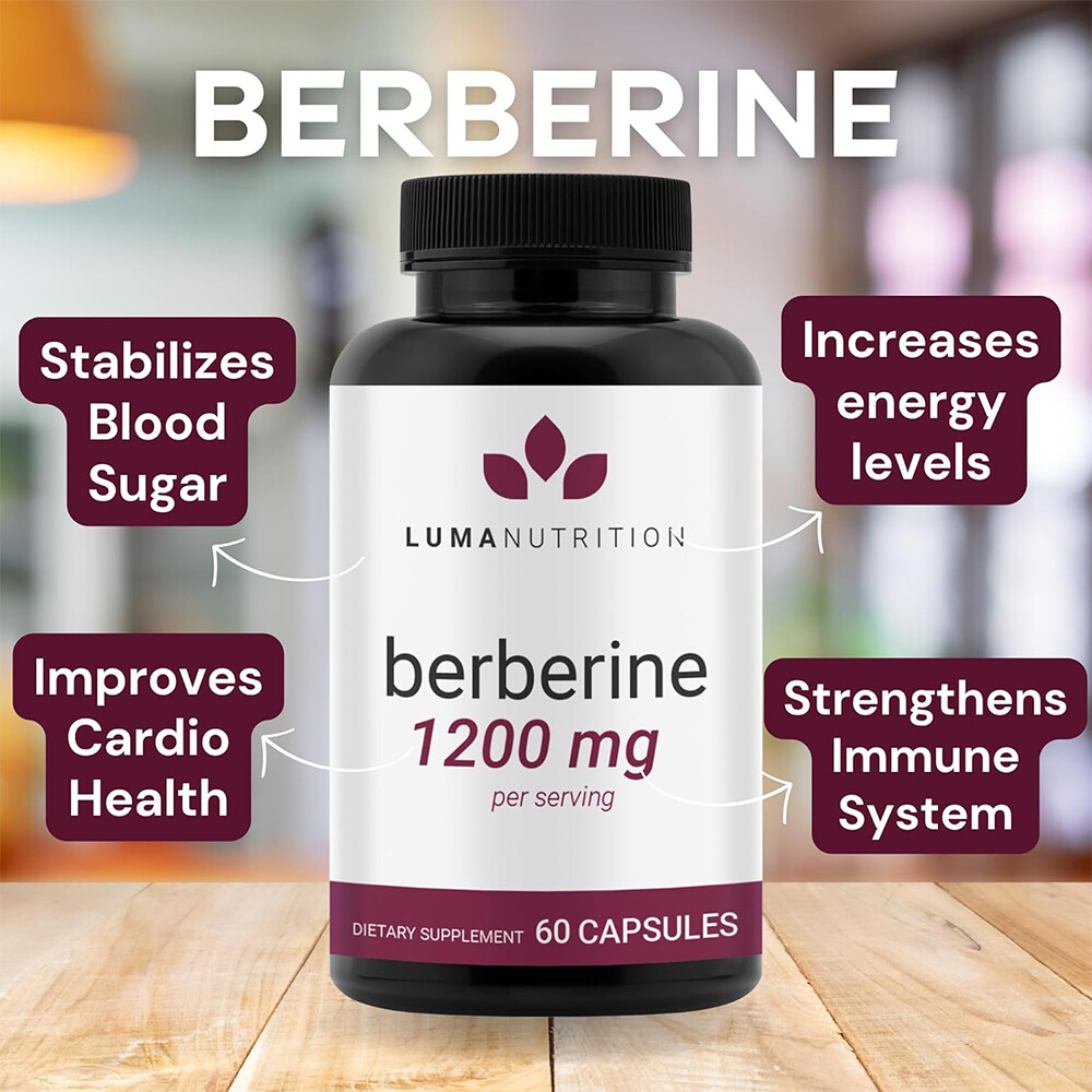 Premium Berberine HCL Extract 1200mg, Healthy Cholesterol, Anti-inflammatory