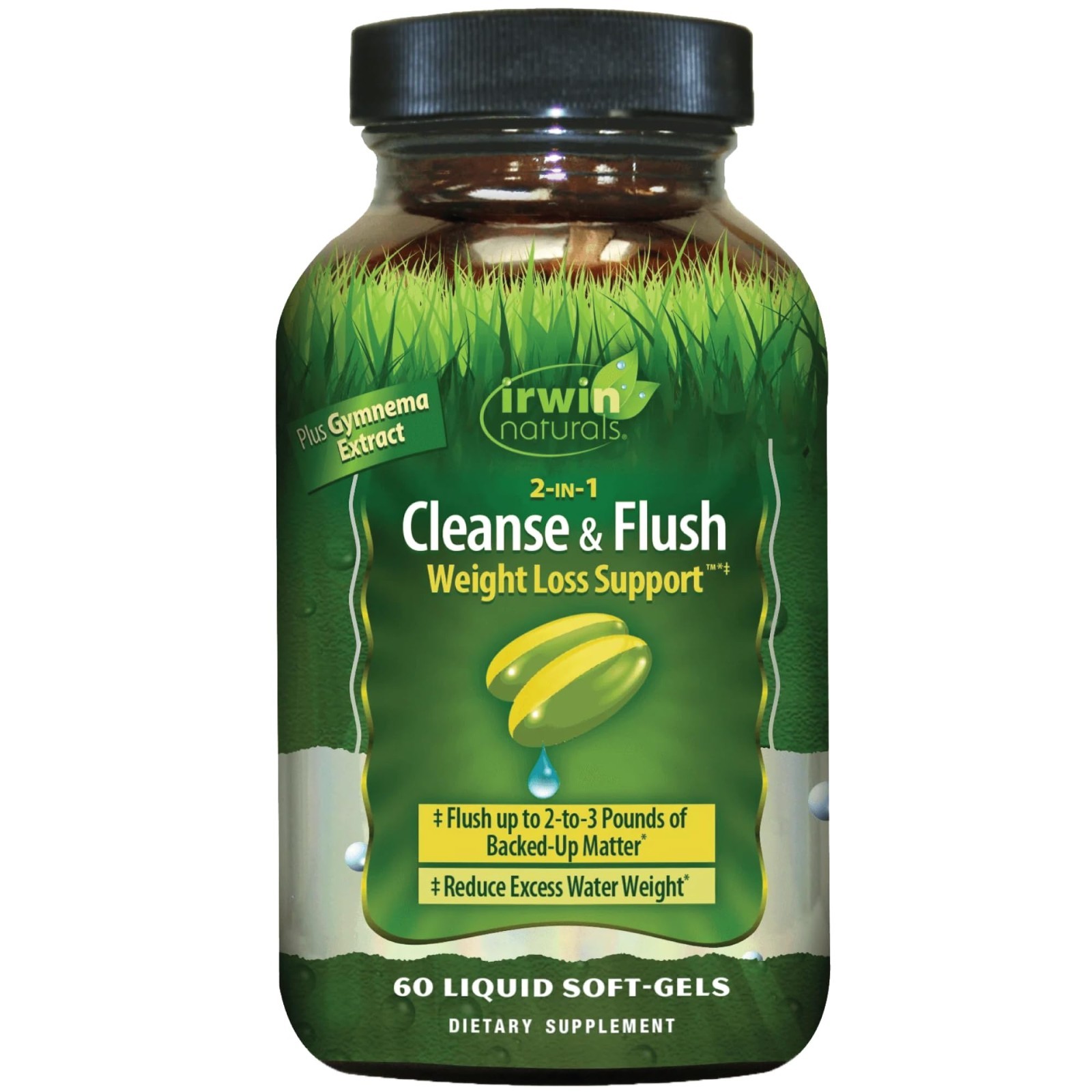 2-in-1 Cleanse & Flush Weight Loss Support – 60 Liquid Soft-Gels for Digestion &