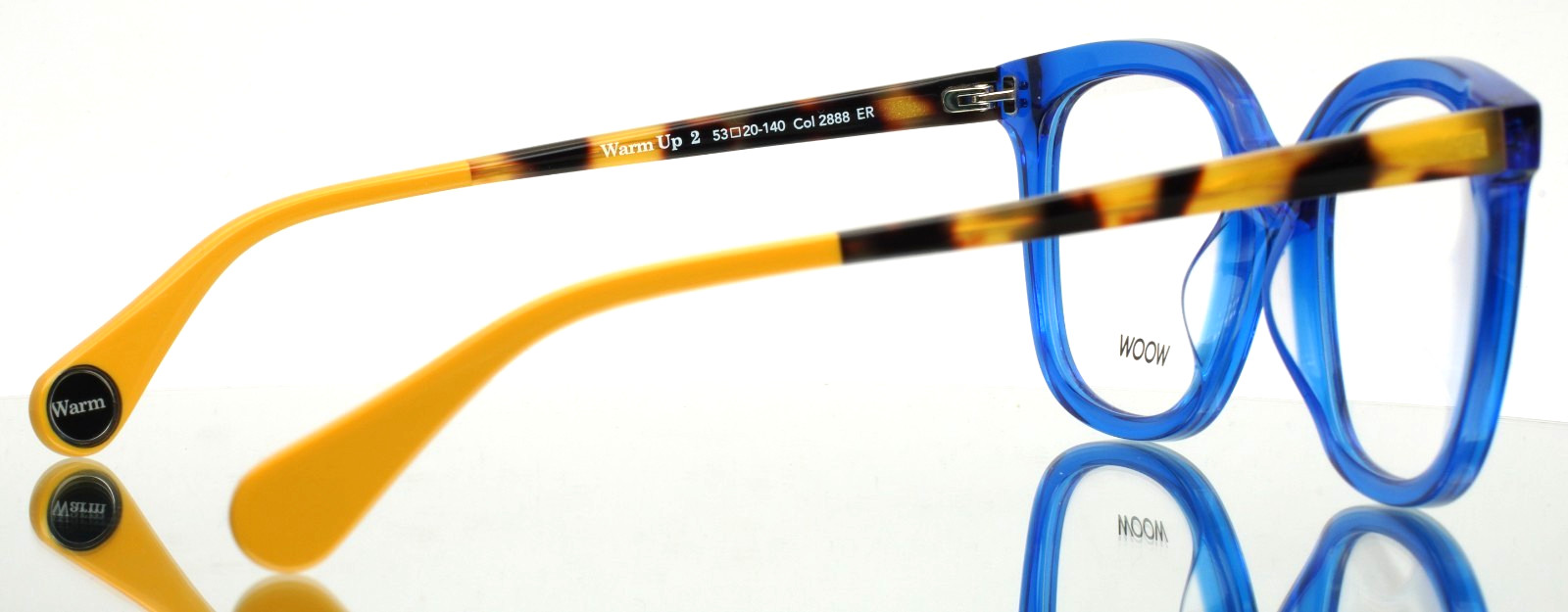 WOOW Warm Up 2 2888 Electric Blue Transparent Womens Square Eyeglasses 53-20-140
