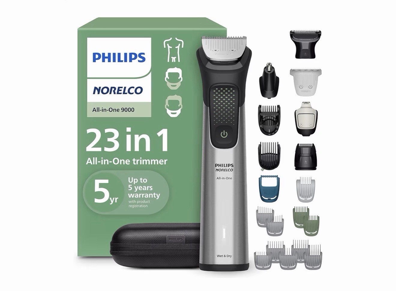 Philips Norelco All-in-One 9000 Series 23-Piece Trimmer MG9575/49 Open Box (NEW)