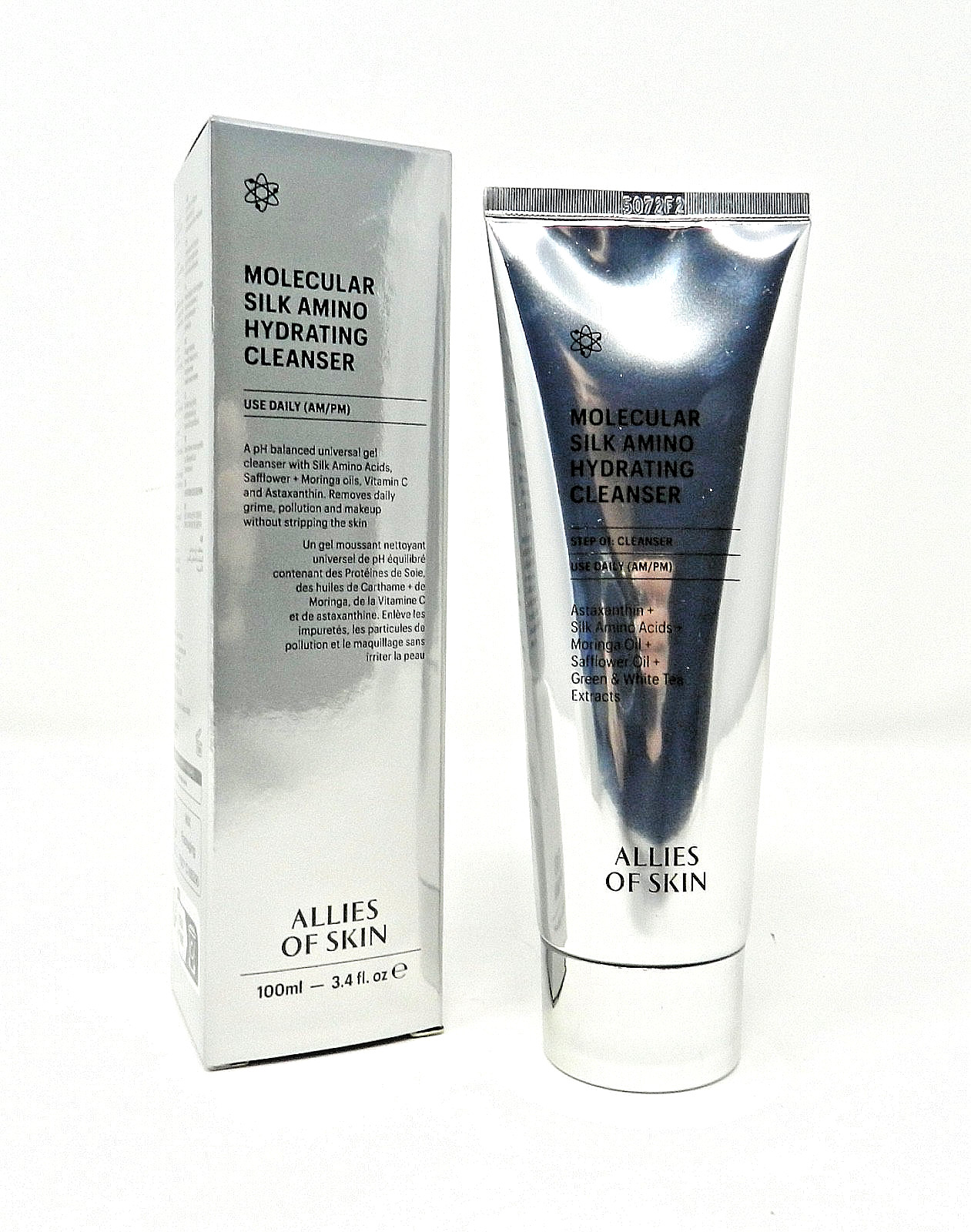 Allies of Skin Molecular Silk Amino Hydrating Cleanser 3.4 oz / 100 mL NIB
