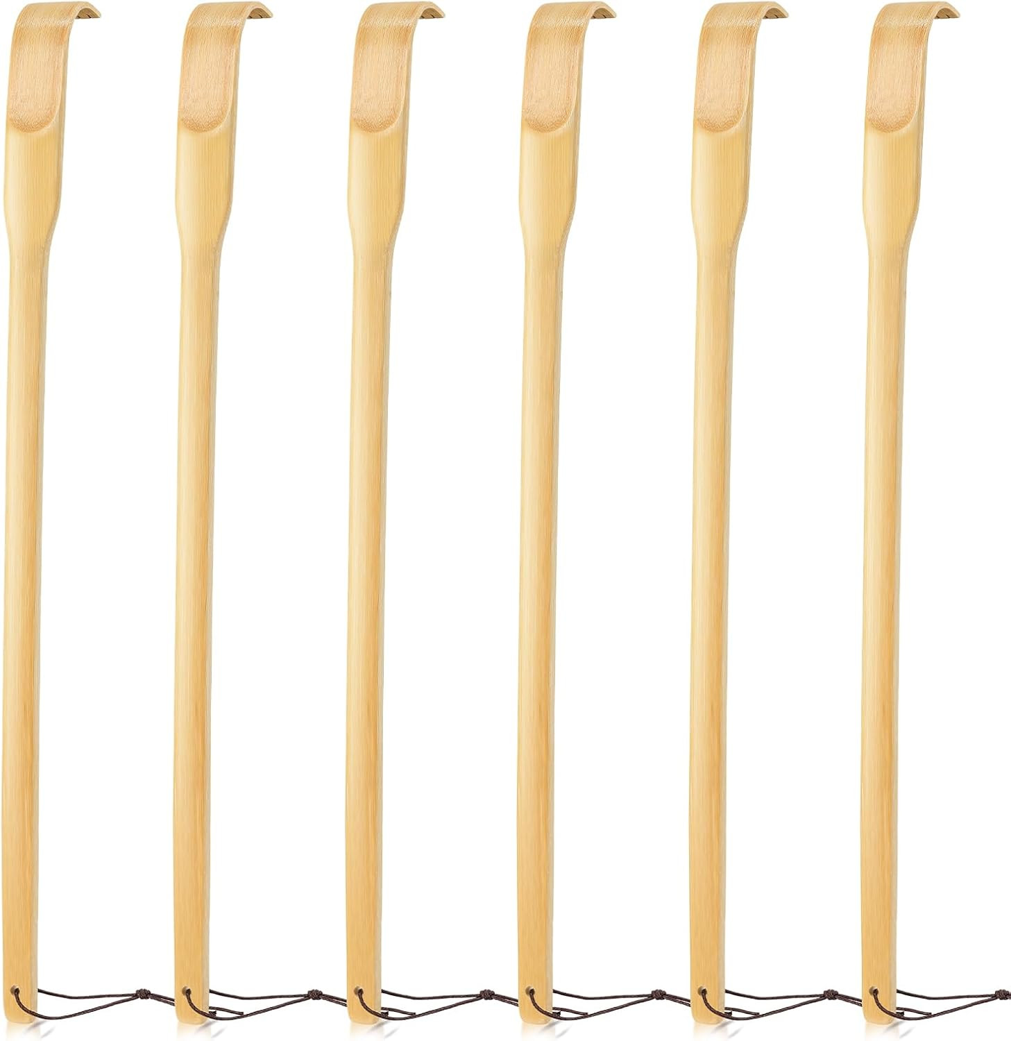 Renook Back Scratcher, 16.5In Pack of 6, Traditional Finger-Like Bamboo Wooden B