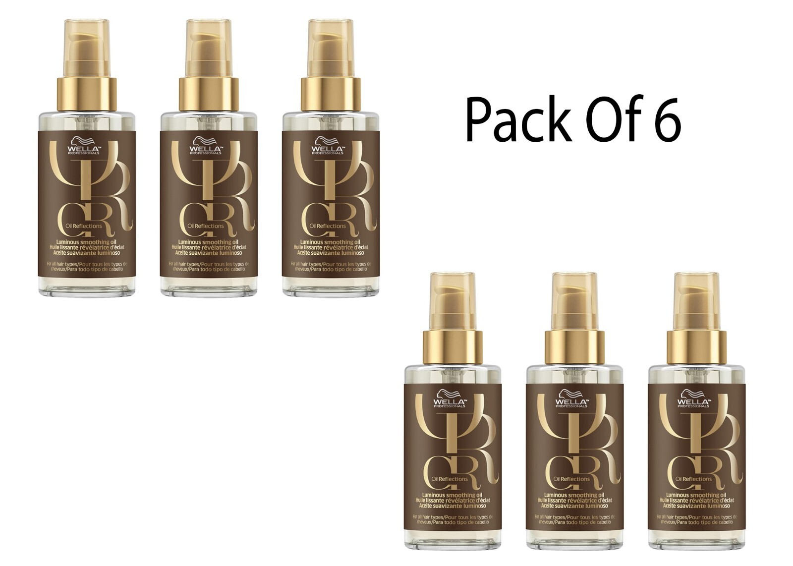 Wella Professional Luminous Oil Reflections Smoothening Oil 30ml (Pack Of 6)