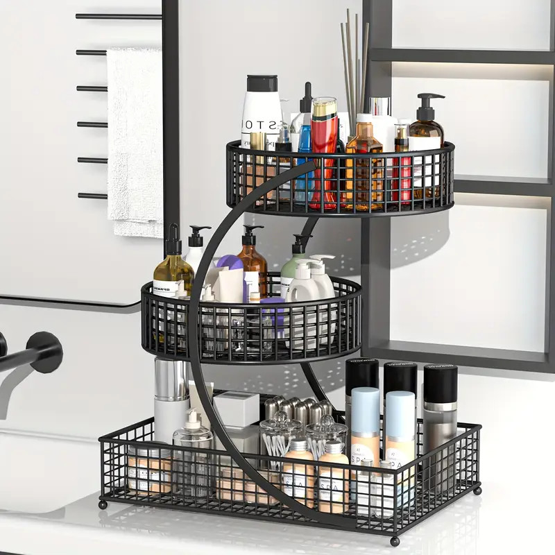 3 Tier Dresser Shelf Cosmetic & Makeup Organizer for Vanity Bathroom Countertop