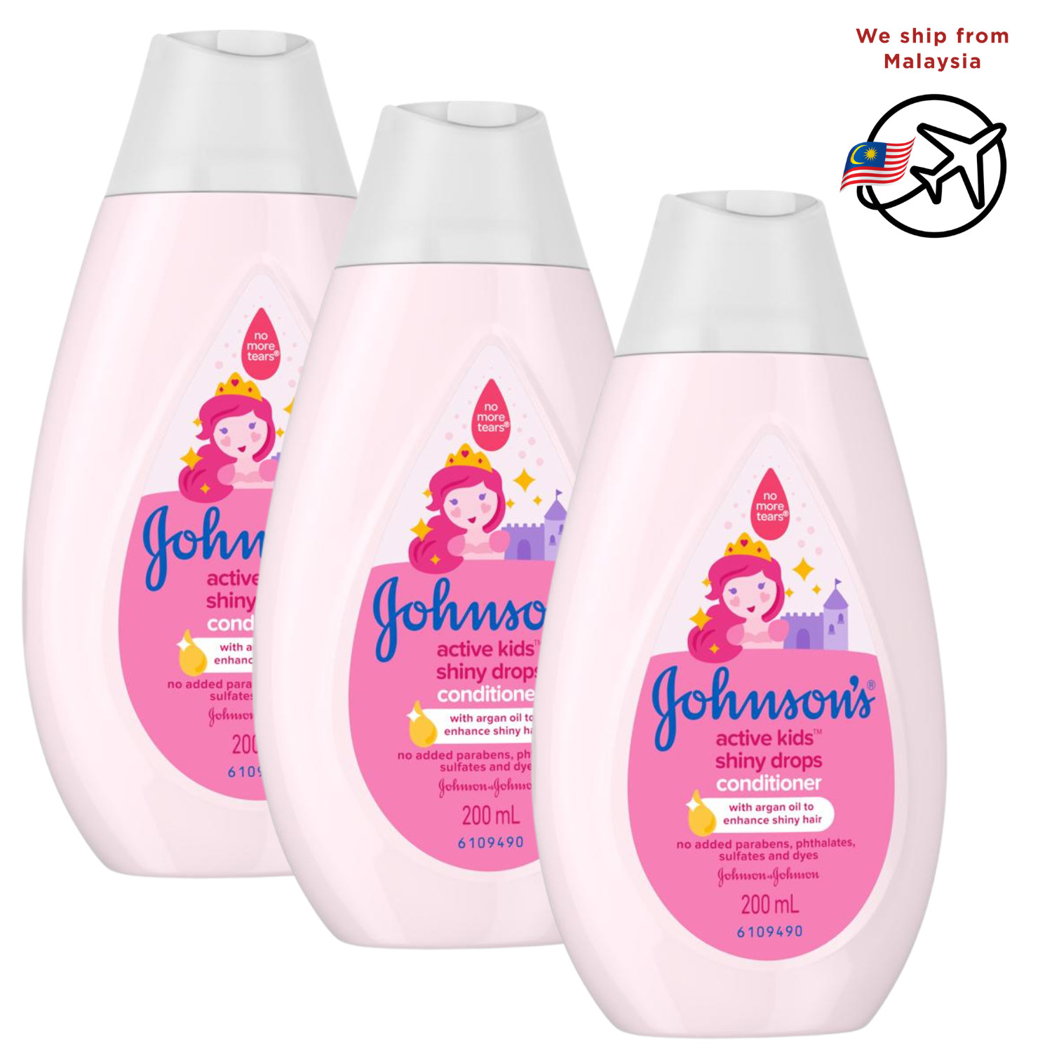 Johnson’s Active Kids Shiny Drops Conditioner 200ml – 3Pack