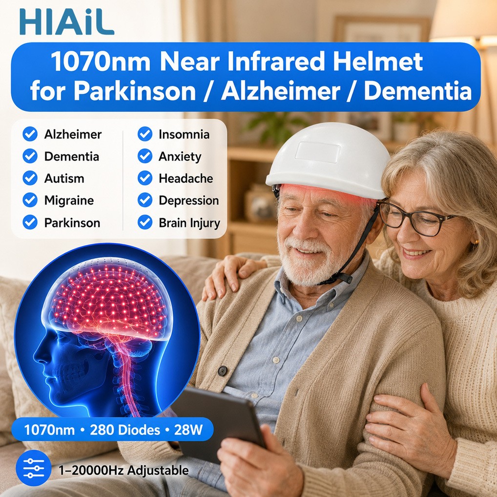 1070nm Near Infrared Light Therapy Helmet for Parkinson Alzheimer Memory Loss