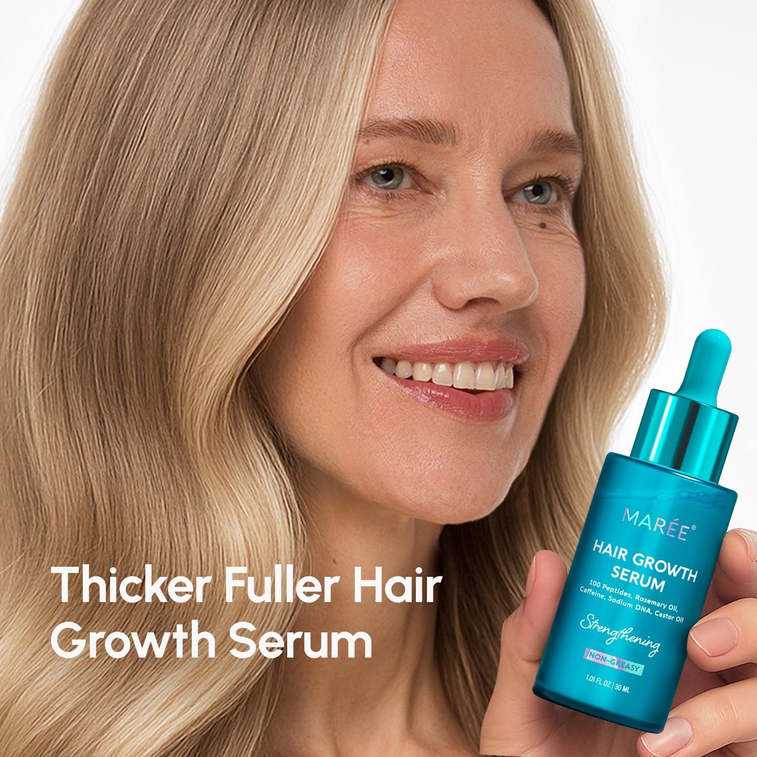 MAREE Hair Growth Serum – Caffeine Peptides Castor Rosemary Oil for Hair Growth