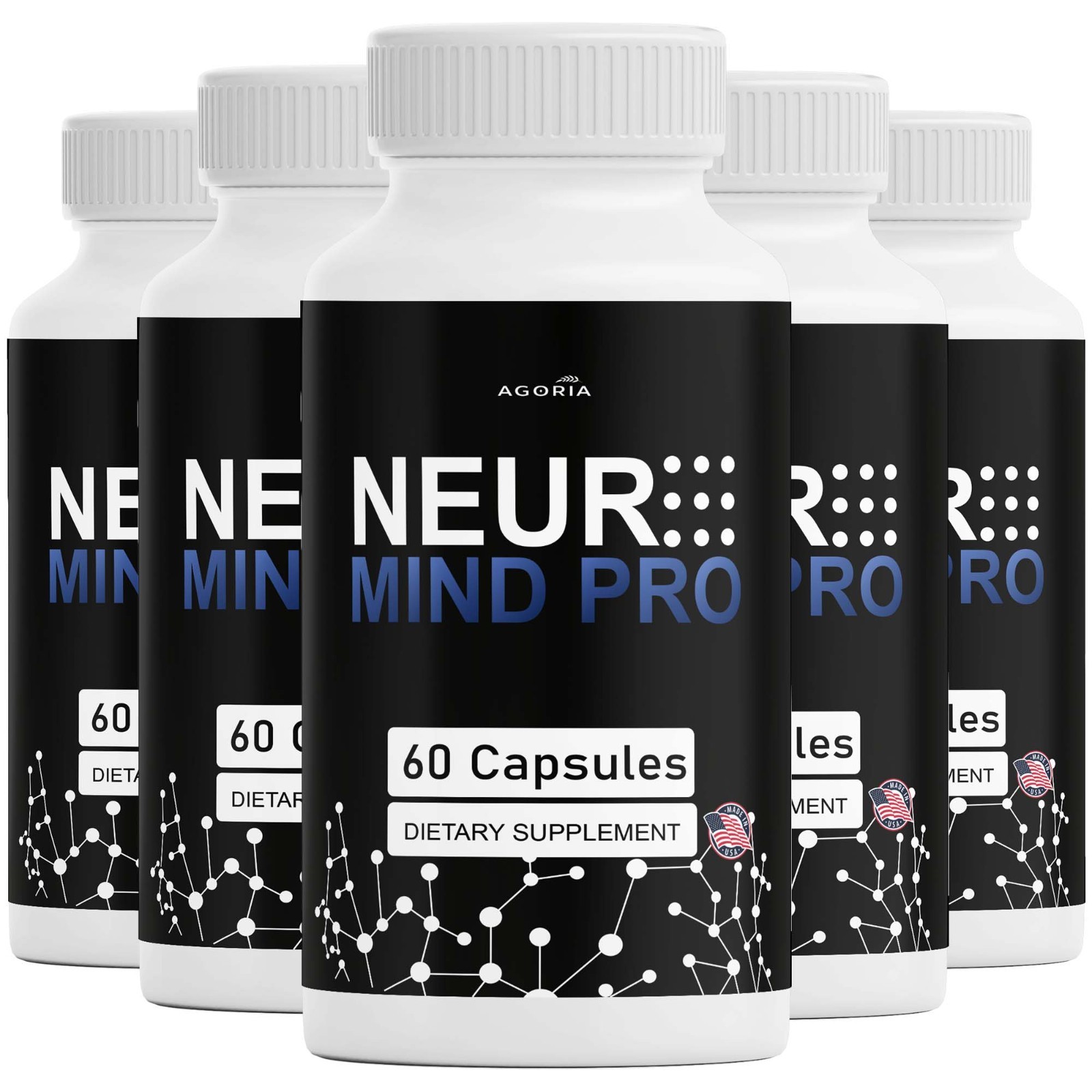 (5 Pack) Neuro Mind Pro Nootropic Natural Brain Formula Supplement