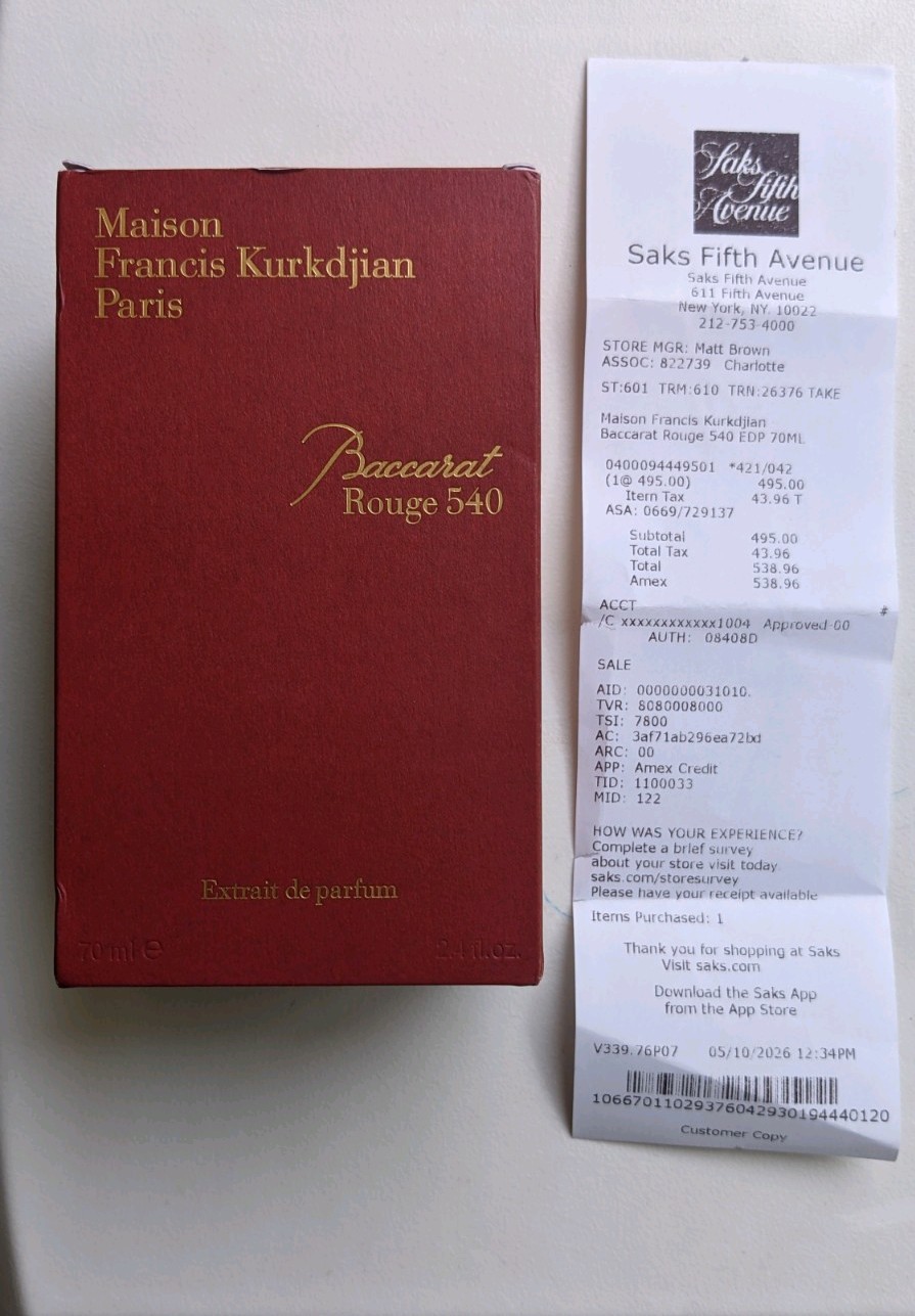 Maison Francis Kurkdjian Baccarat Rouge 540 Extrait de Parfum Spray 2.4 oz